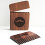 Solid Walnut And Copper Beard Moustache Comb And Box, thumbnail 3 of 8