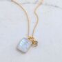 The Duo Moonstone Necklace, Gold Plated, thumbnail 6 of 12