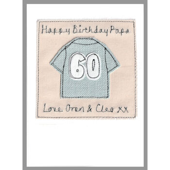 Personalised Football Shirt Birthday Card For Him, Any Age, 2 of 12