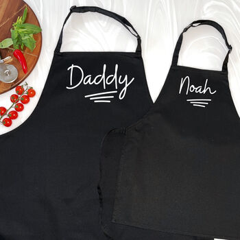 Personalised Daddy And Child Ballpoint Apron Set, 4 of 8