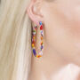 Rainbow Tortoise Shell U Shaped Hoop Earrings, thumbnail 1 of 4