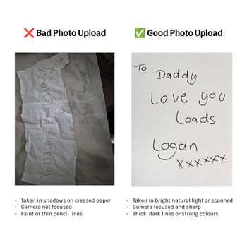 Personalised Photo Block With Engraved Child’s Handwriting, 7 of 7