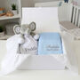 Personalised Blue Cellular Blanket And Comforter Hamper, thumbnail 1 of 12