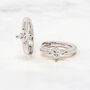 Small Diamond Huggie Minimalist Silver Hoop Earrings, thumbnail 1 of 3