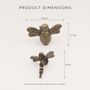 Vintage Brass Flying Bee Drawer Knob, thumbnail 6 of 9