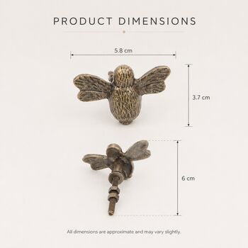 Vintage Brass Flying Bee Drawer Knob, 6 of 9