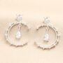 Crystal Moon And Teardrop Drop Earrings, thumbnail 4 of 10
