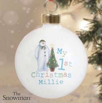 Personalised The Snowman My 1st Christmas Bauble, 3 of 3