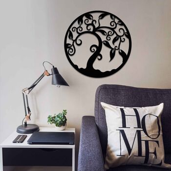 Tree Of Life Round Wooden Wall Art Home Decor, 2 of 9