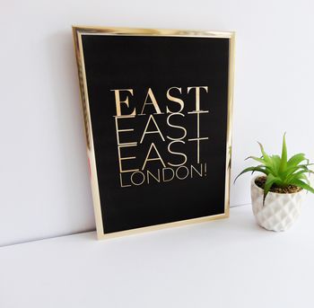 East London Gold Typography Print, 3 of 3