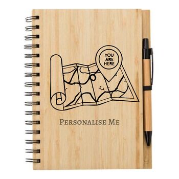 Travel Themed Engraved Notebook And Pen Set, 8 of 8