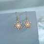 Sterling Silver Snowflake Drop Hook Earrings, thumbnail 4 of 11