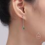 Emerald Green Droplet Dangle Stud Earrings, thumbnail 1 of 12
