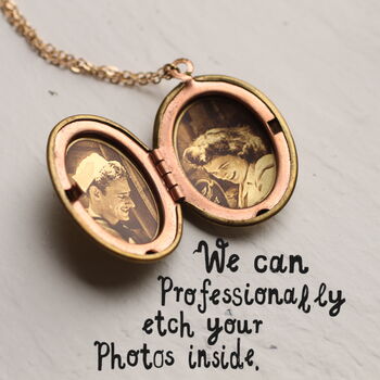 Simple Oval Personalised Locket Necklace With Photos, 2 of 11