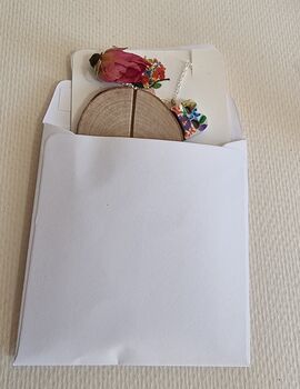 Floral Hand Painted Initial Letter Necklace Gift, 6 of 11