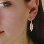 18ct Gold Vermeil Feather Drop Earrings, thumbnail 3 of 7