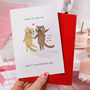 Funny Cat 'Meow & Forever' Valentine Card, thumbnail 4 of 5