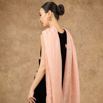 100% Mulberry Silk Scarf, Apricot Pink In Gift Box, 3 of 3