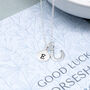 Silver Personalised Lucky Horseshoe Necklace, thumbnail 2 of 3