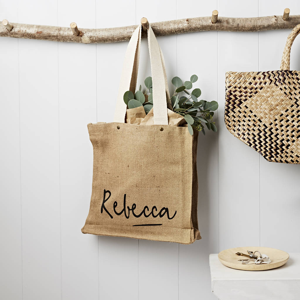 Personalised Name Hessian Bag By Tillyanna | notonthehighstreet.com