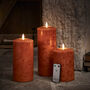 Tru Glow® Mottled Orange LED Chapel Candle Trio, thumbnail 4 of 4