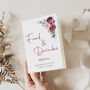 Wedding Table Menu Cards In Red And Pink Florals, thumbnail 1 of 4