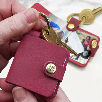 Personalised Leather Photo Book Keyring, 3 of 5
