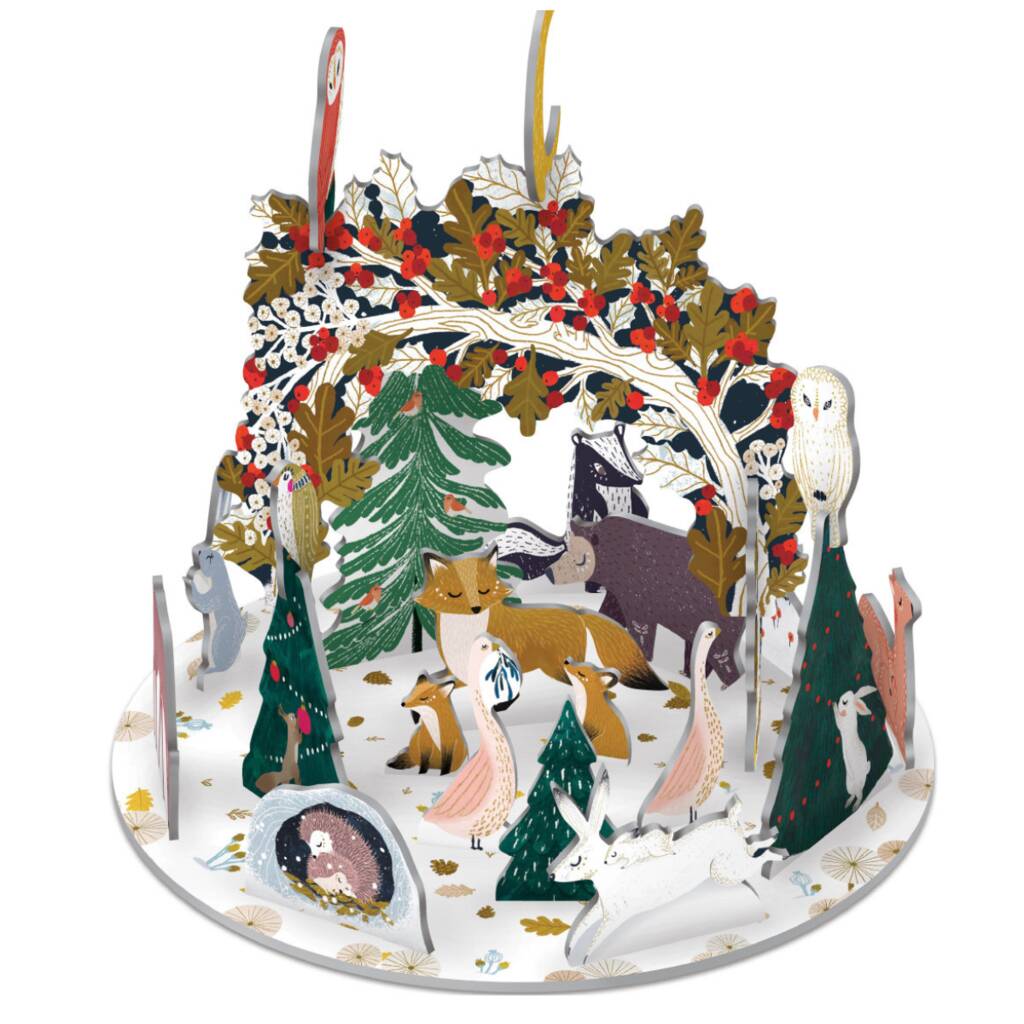 Christmas Woodland Animals 3D Scene Advent Calendar By Copper & Grey