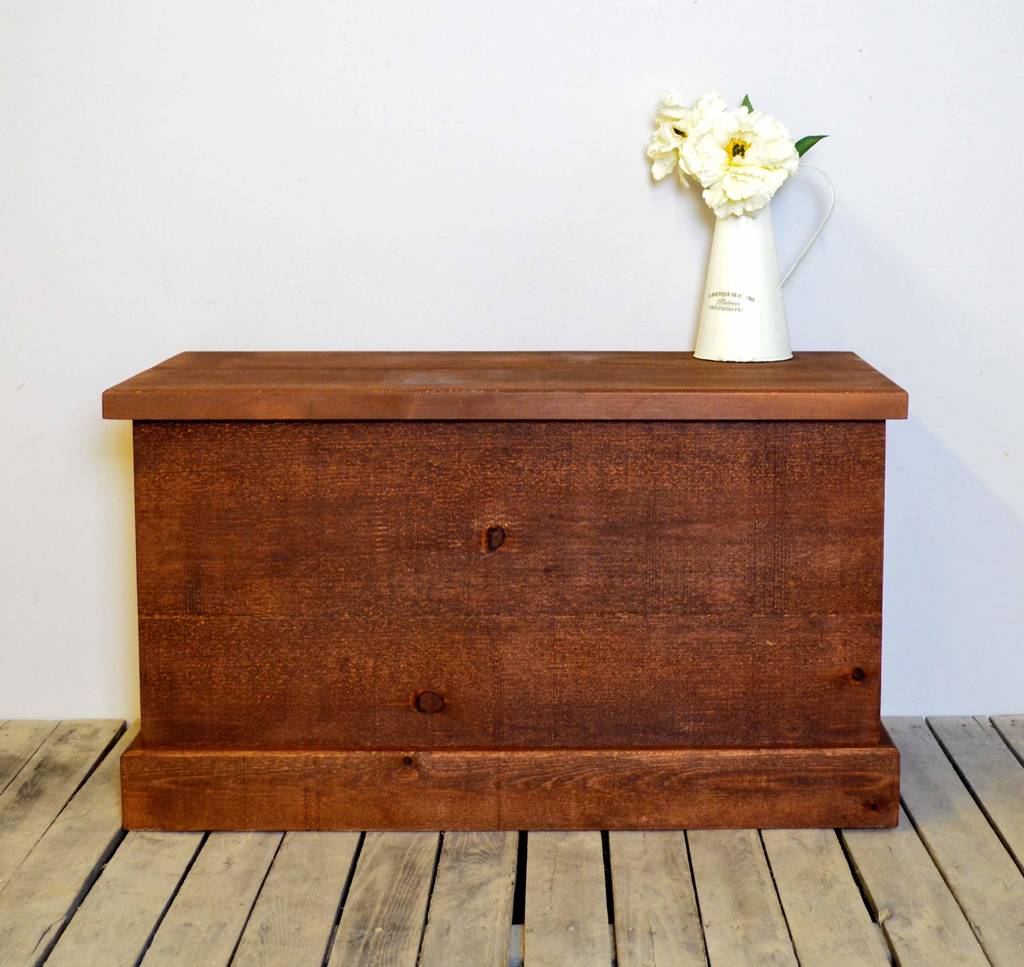 Chunky Wood Blanket Box Storage Trunk Choice Of Colours By The Orchard