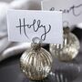 Silver Bauble Placecard Holders Set Of Six, thumbnail 1 of 3