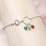 Sterling Silver Mother And Children Birthstone Eternity Ring Bracelet, thumbnail 1 of 4