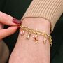 Gold Plated And Enamel Charm Bracelet, thumbnail 2 of 7