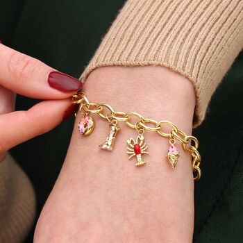 Gold Plated And Enamel Charm Bracelet, 2 of 7