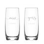 Personalised Mine And Yours Hi Ball Glass Tumbler Set, thumbnail 5 of 5