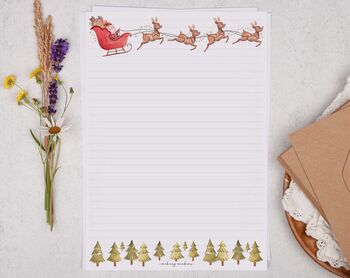 A4 Letter Writing Paper With Christmas Santa Sleigh, 3 of 6