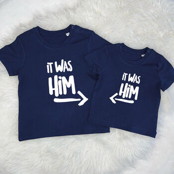 It Was Him! / It Was Her! Sibling Rivalry T Shirt Set, 7 of 8
