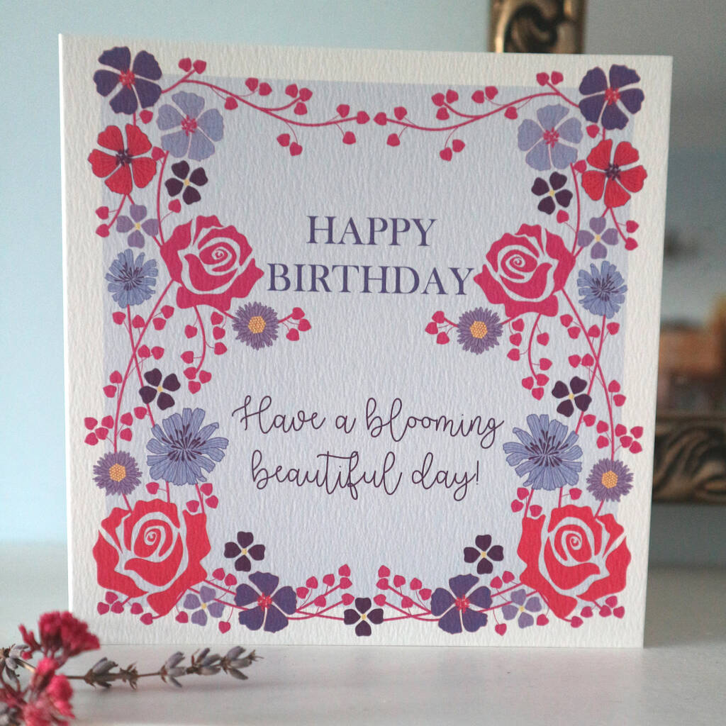 'Blooming Beautiful' Floral Birthday Card, 1 of 2
