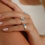 Blue And White Opal Sterling Silver Ring, thumbnail 4 of 10
