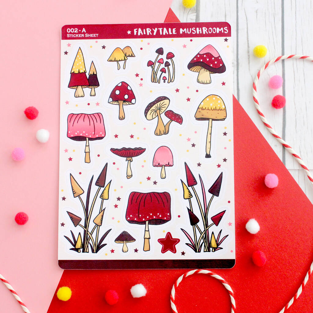 Fairytale Magical Mushroom Sticker Sheet, 1 of 4