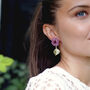 Greek Goddess Pressed Flower Resin Earrings, thumbnail 1 of 12