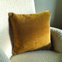 Luxury Soft Brushed Linen Blend Cushion Antique Gold With Optional Piping, thumbnail 2 of 5