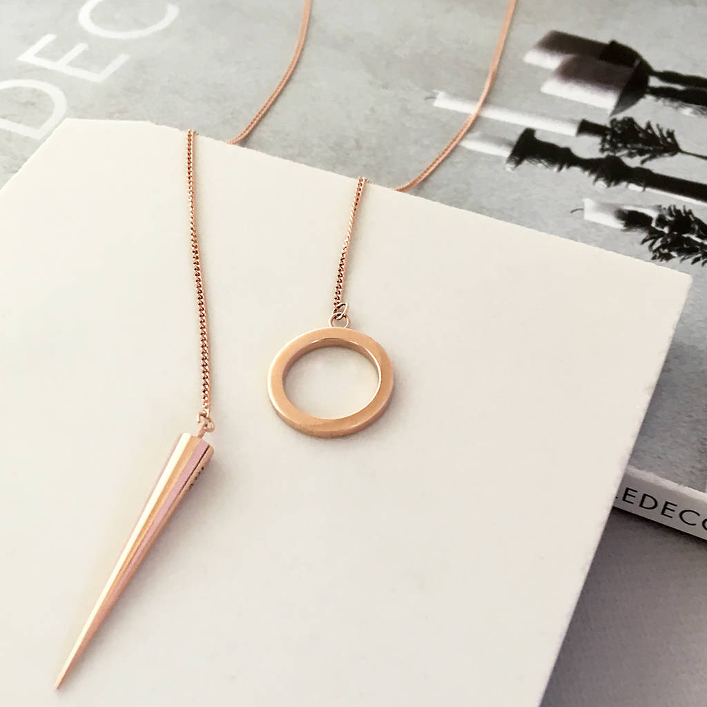 Long Minimalist Necklace With Spike, 1 of 3