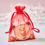 Personalised Bear Christmas Place Setting And Bag Of Chocolate Noses, thumbnail 2 of 3
