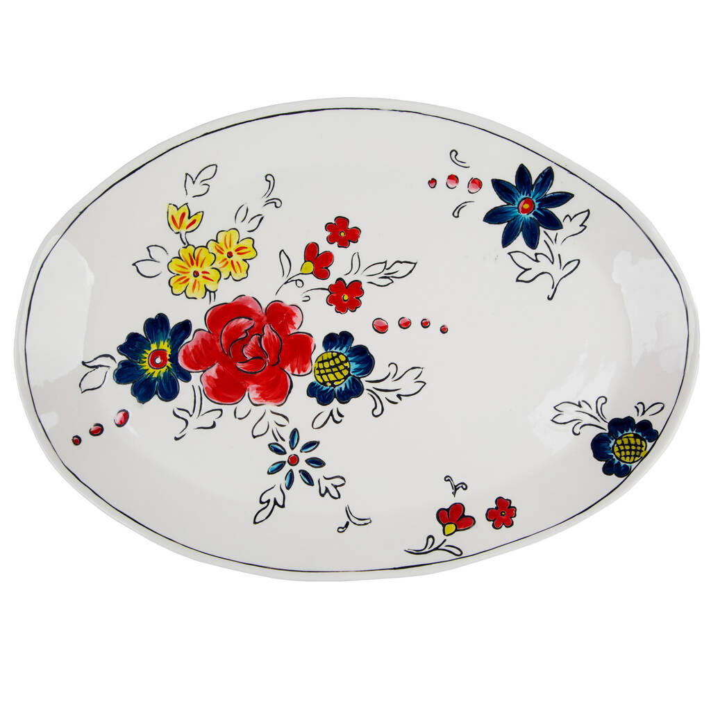 Molly Hatch Flower Oval Platter