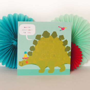 Happy Birthday Stegosaurus Card, 4 of 4