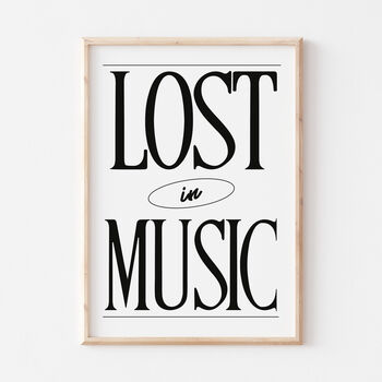 Colourful Bold Lost In Music Wall Art Print, 3 of 9