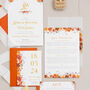 Burnt Orange Floral Wedding Invitation Set, thumbnail 1 of 9