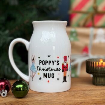 Christmas Bone China Milk Mug With Nutcrackers And Ballerinas, 7 of 10