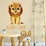 Personalised Safari Animal Wall Sticker For Kids Room, thumbnail 1 of 5