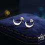 Sterling Silver Crescent Moon Stud Earrings, thumbnail 7 of 9